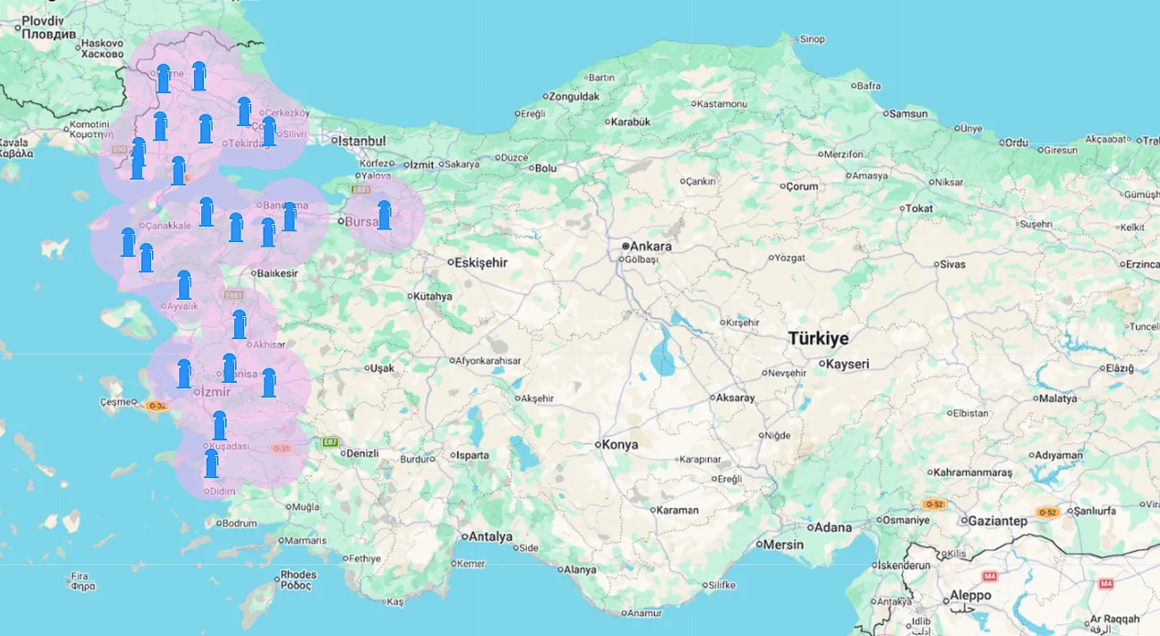 Türkiye bayi ve servis ağı haritası